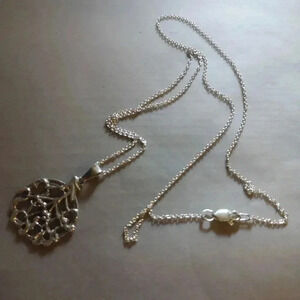 🌲 Vintage Sterling Silver Tree of Life Pendant Necklace ✨